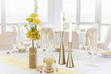 Vixdonos Brass Gold Taper Candlestick Holders Metal Candle Holders Set of 3 Table Mantel Decorative Candle Stand for Wedding, Dinning, Party,Home Decor (Gold)