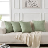 Volcanics Set of 4 Sage Green Corduroy Couch Throw Pillow Covers 18x18 in