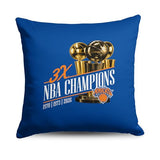 Northwest New York Knicks 2026 NBA Champions Multi-Champs Double-Sided Printed Throw Pillow, Soft Decorative Polyester Fan Cushion, Couch Bed or Game Room Decor, 18 x 18 in