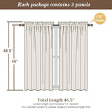 Chyhomenyc Roman Linen Blend Curtains 45 Inch Length 2 Panels, Light Filtering Soft Airy Leaf Floral Printed Rod Pocket Textured Window Treatment Drapes for Living Room Bedroom, 38Wx45L Inch, 2 PCS