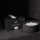 Viyffo 20oz Large Scented Candle - Eucalyptus & Rosemary, 3 Wick Non Toxic Soy Candles for Women & Men, Matte Black Ceramic Jar, Luxury Home Fragrance, Elegant Room Decor & Premium Birthday Gift