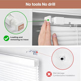 LazBlinds No Drill Vinyl Mini Blinds, 35" W x 64" H, White | S-Shaped Slats Create a Tighter Seal, Ideal for Bedrooms, Kitchens & Bathrooms