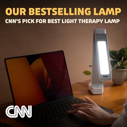 Lumos 10,000 Lux Light Therapy Lamp | Seen On Shark Tank | Sun Lamp For Seasonal Blues | Ultra Bright White Light Therapy | 10,000 LUX | UV-Free | Full-Spectrum | Adjustable Panel