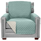 Sofa Shield® Couch Armchair Covers for Dogs, Reversible Furniture Protector with Strap, Stain and Tear Resistant Cushion Cover, 23 inch Seat, Machine Washable Slipcover Pets, Cats, Seafoam Cream