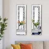 Aeveco Crystal Crush Diamond Mirrored Candle Sconces, Silver Wall Candle Holder Set of 2, Wall Decorations for Living Room，Dining Room (Rectangle Stripe (Style 4))