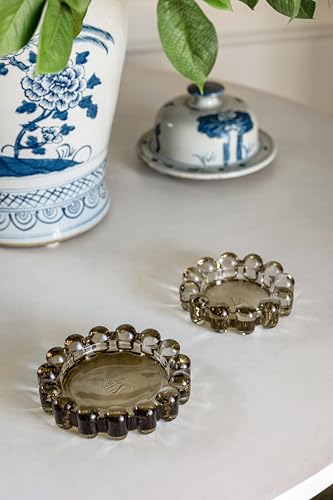 Home Collection Original Smoky Glass Large Bubble Candle Dish