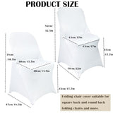 40PCS Stretch Spandex Folding Waterproof Chair Covers,Universal Fitted Chair Cover Protector for Wedding Party Banquet Holidays Celebration Decoration(40, White New)