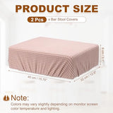 uxcell 2 Pcs Seat Covers for Dining Chairs, Bar Stool Covers Stretch Chair Seat Protector Waterproof Saddle Stools Slipcover with Elastic Band for Kitchen Bar, Textured Fleece Light Pink