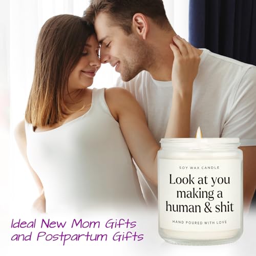 Funny New Mom Gifts, Handmade Scented Lavender Candle for New Mom After Birth, Postpartum Gift for Moms, First Time Moms Mothers Day Gift, Soy Wax Candle, 7 Oz