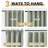 H.VERSAILTEX Blackout Curtains Thermal Insulated Window Treatment Panels Room Darkening Blackout Drapes for Living Room Back Tab/Rod Pocket Bedroom Draperies, 52 x 84 Inch, Light Sage, 2 Panels
