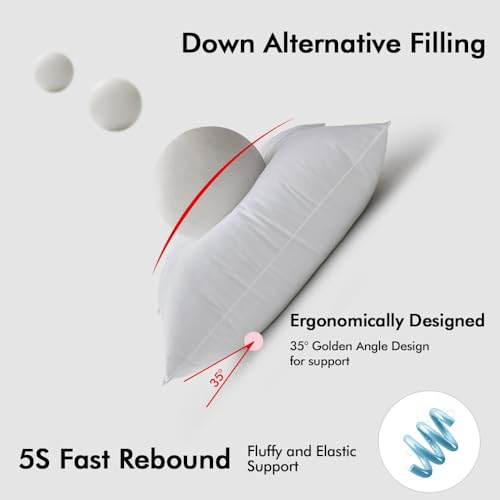 MIULEE 12x20 Pillow Inserts,Down Alternative Pack of 2 Decorative Throw Pillows for Sofa Couch Bed, Ultra Soft Fluffy Bed Sleeping Form