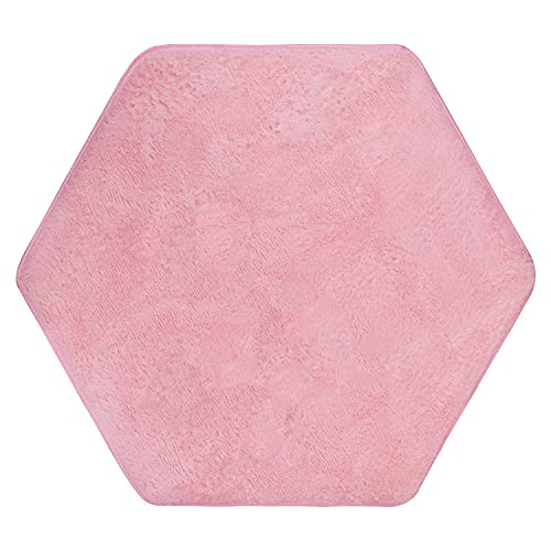 Hexagon Rug Pad Mat for Kids Playhouse Play Tent Soft Coral Pink