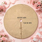 Yuboo Mini Burlap Brown Tree Skirt, 24in Small Double-Layer Linen Rustic Farmhouse Spring Summer Xmas Skirt for Tabletop Tree Countryside Xmas Party Decor Ornaments