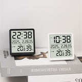 LCD Display Digital Wall Desk Alarm Clock with Time Date Week Temperature Humidity for Home or Use Gift Alarm Clock