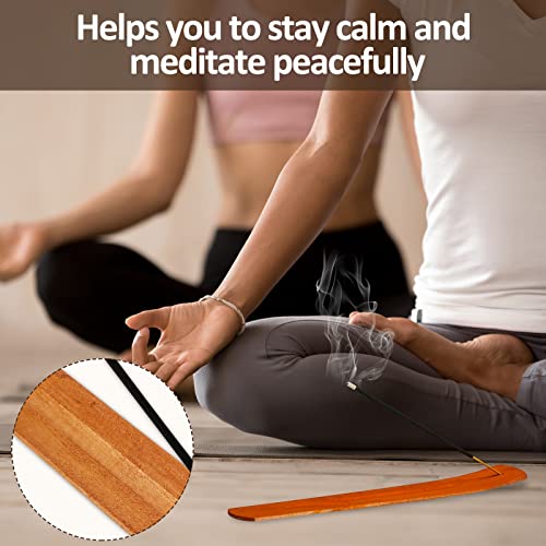 Cunhill 12 Pieces Handmade Wooden Incense Stick Holder Wood Incense Burner Ash Holder Trays for Sticks Home Utilities Accessories and Buddha Hall