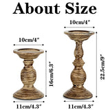 Sziqiqi Vintage Pillar Candle Holders Distressed Metal Candleholder Set