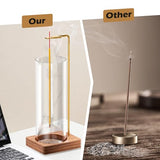 Incense Holder for Sticks, Insence-Stick Holder, Anti-Ash Flying No Mess Incense Burner, Incense Stick Holder with Glass Ash Catcher, for Yoga Spa Meditation Home Decor(2 Pack)