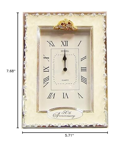 benerini Happy 50th Golden Wedding Anniversary Quartz Table Clock Gift Present