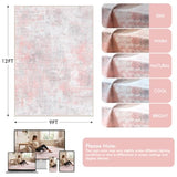 Fixwal Washable 9x12 Area Rug for Living Room, Non-Slip, Gray/Pink