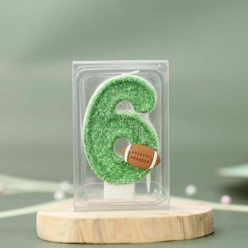 Football Birthday Number Candles for Cake Green Number 1 Candle 1st Football Cake Topper Cupcake Topper for Football Birthday Party Decorations Supplies Favors