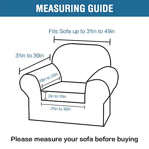 H.VERSAILTEX 2 Piece Stretch Chair Bundle Armless Futon Cover,