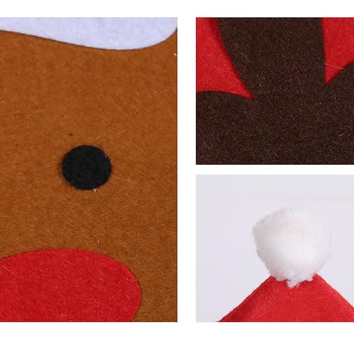 Christmas Chair Dinner Table Decoration Santa Snowman Elk Chair Back Covers Protector 2024 New Year Holiday Party
