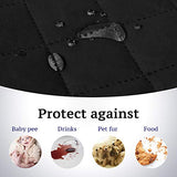 H.VERSAILTEX Reversible Futon Cover Water Repellent Armless Sofa Slipcover Washable Furniture Protector with Adjustable Elastic Strap Anti-Slip Futon Bed Cover for Dogs 70" Width Seat(Black/Grey)