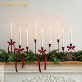 NUPTIO Black Candle Holder for Halloween: Aluminum Taper Candleholders