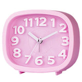 Creative Silent Alarm Clock Students Children Bedside Electronic Clock-Square (Pink)