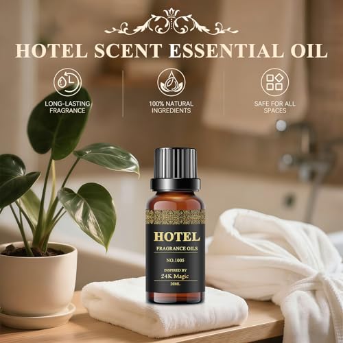 Hotel Diffuser Oil Set - Inspired by My Way, Baccarat, Westin White Tea, Santal, 24k Magic, Ritz-Carlton Hotel Scent Essential Oil Set Large Capacity, 20ml - (Pack of 6)
