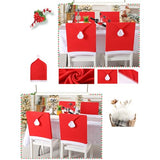 Chair Back Christmas Kitchen Chair Slipcovers in Santa Hat Shape for Holiday Decoration Chair Covers