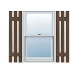 Builders Edge 12 in. W x 43 in. H Builders Edge, Standard Three Board Spaced, Board-n-Batten Shutters, Includes Matching Installation Spikes (Per Pair), 009 - Federal Brown