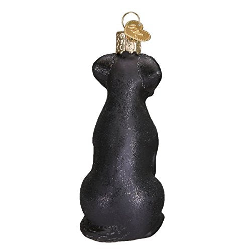 Old World Christmas Black Labrador Dog Collection Glass Blown Ornaments for Christmas Tree 3.75 x 1.5