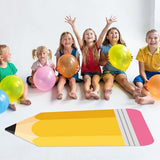 JarThenaAMCS 7 x 3 Ft Pencil Classroom Rug Large Yellow Floor Mat Back to School Non-Slip Soft Fluffy Doormat Carpet for Home Nursery Playroom Decor