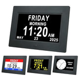 TMC 7 Inch Digital Clock with Day and Date for Elderly - 12 Alarm Options, Auto-Dim, Age Seniors,Elderly, Alzheimer