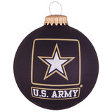 Christmas by Krebs 3 1/4" (80mm) Made in The USA Designer Seamless Patriotic Logo and Hymn Glass Christmas Ball Keepsake Ornament, Army
