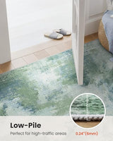 Amada 2'6"x10' Modern Abstract Washable Area Rug for Entryway Green