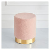 Footstool, Faux Leather Cube Pouf, Square Leather Pouf, Contemporary pu Leather Pouf, Padded Footstool, Tufted Pouf for Living Room Bedroom Moroccan Decor,Light Pink