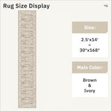 Soalmost Hallway Runner Rug 2'6" x 14' Washable Long Kitchen Rugs Brown