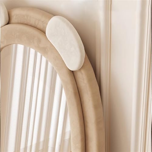 Decorative Full-Length Mirror, Floor, Bear Dressing, Clothing Store Fitting, Home Bedroom for Living Room(Beige)