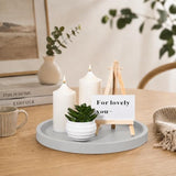 Silicone Bathroom Tray Coffee Table Decor Perfume Organizer, 9" Light Grey