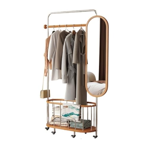 Decorative Multifunctional Floor-Standing Full-Length Mirror and Coat Rack for Bedroom for Living Room