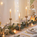 Romadedi Glass Hurricane Candle Holders for Candlestick, Gold, Set of 18