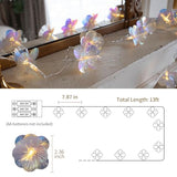 YOLIGHT Fiber Optic Flower String Lights Battery Operated with Timer, 13ft 20 LED Flower Garland Lights Fairy Decor Light for Room Table Wedding Christmas Easter Décor (Warm White)