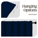 CUCRAF Navy Blue Blackout Curtains 63 Inches, Thermal Insulated Noise Reducing Rod Pocket Dark Blue Window Drapes for Bedroom & Living Room(52x63 Inch, 2 Panels)