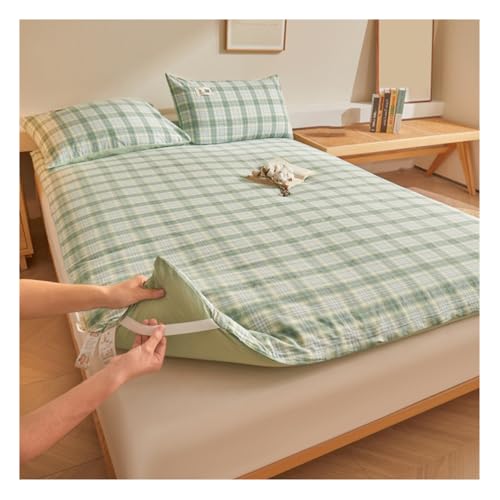 Checked Plaid Futon Mattress Cover Double Zip, Soft Japanese Floor Mattress Cover Slipcover, Sleeping Pad Cover Camping Cover for Traditional Japanese Futon Mattress,C,120x200cm/47x79in