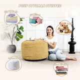 Round Stuffed Pouf Ottoman (Yellow, 26" D x 26" W x 18" H)