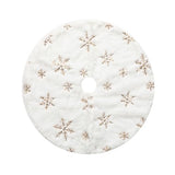 18 Inch Gold Snowflake Sequin Christmas Tree Skirt for Mini Trees – Sparkling Small Xmas Tree Base Cover with Velcro Closure, Elegant Holiday Décor