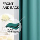 SimpleHome Ombre Room Darkening Curtains for Living Room, Rod Pocket Light Blocking Gradient Teal to Greyish White Thermal Insulated Window Curtains Drapes for Bedroom, 2 Panels, 52x84 inches Length