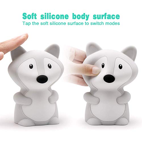 Animal Fox Kids Night Light, Cute Children's Room LED Bedside Rechargeable Child Lamp with Changeable RGB 9 Colors for Boy/Girl/Adult/Baby, Compatible with Touch-Control & Remote Control